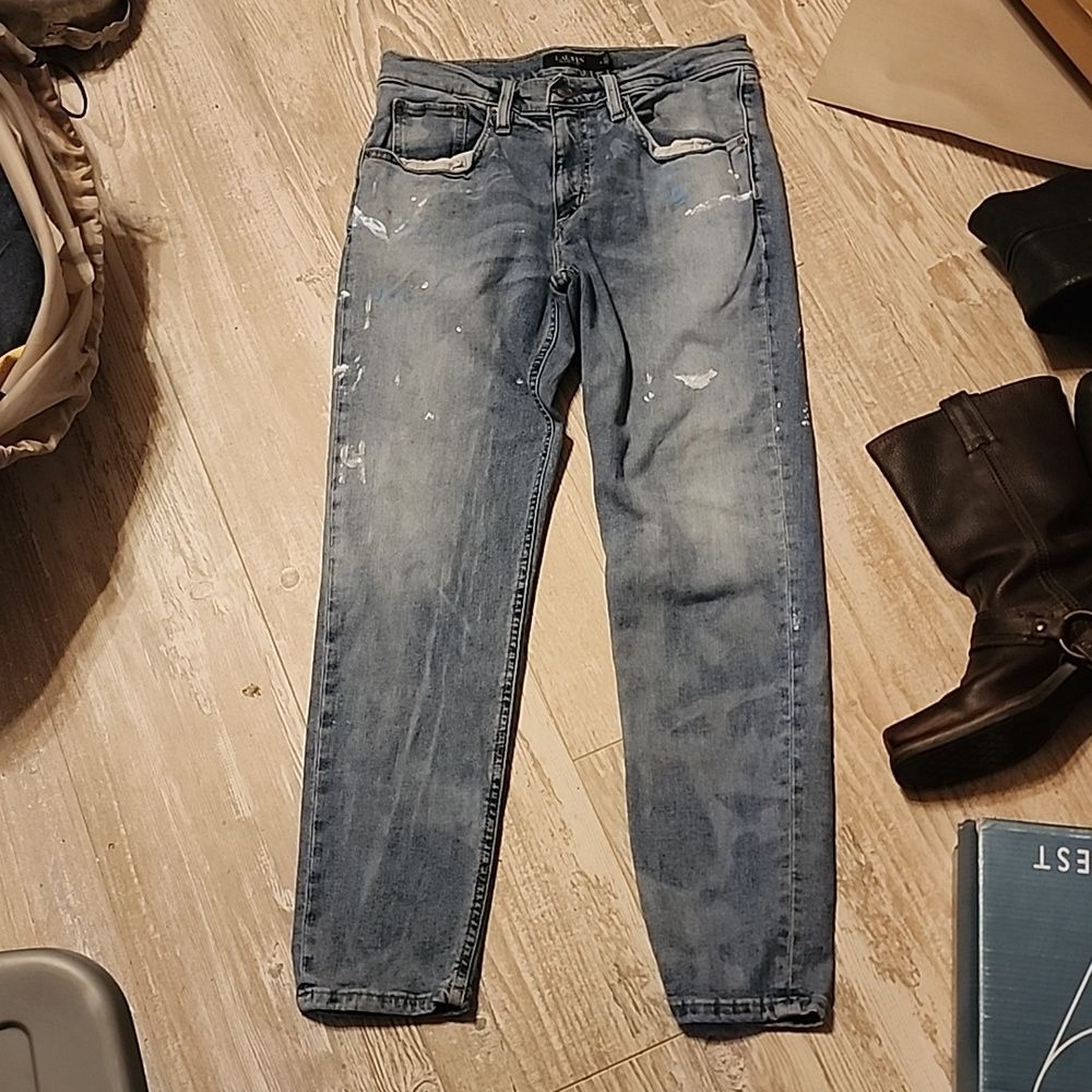 Lauren Ralph Lauren Relaxed Tapered Paint Splatter Jeans - Picture 3 of 7